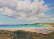 View to Godrevy across Porth Kidney Beach. Oil on Canvas Board 5" x 7" 